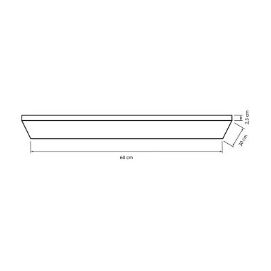 Panel de Superficie TOLSTOI 30x60 1x36W LED 2880lm 3000K 120° L.60xAn.30xAl.2,3cm Niquel
