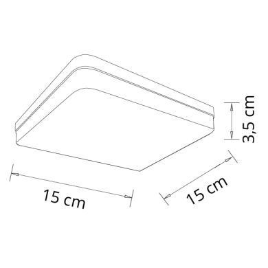 Plafond BISMUTO quadrado 1x18W LED 1620lm 4000K C.15xL.15xAlt.3,5cm Branco