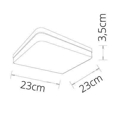 Plafond BISMUTO square 1x36W LED 3240lm 4000K L.23xW.23xH.3,5cm White