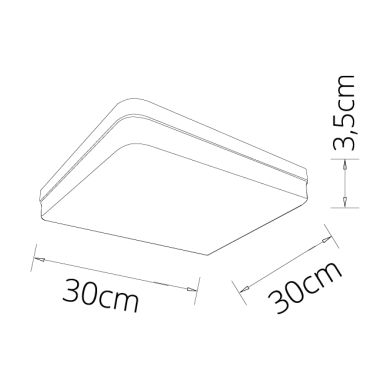 Plafón BISMUTO cuadrado 1x48W LED 4320lm 4000K L.30xAn.30xAl.3,5cm Blanco