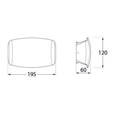 Wall Lamp ABRAM 1xR7s (118mm) 7,5W CCT (3colors) switch IP55 L.19,5xW.6xH.12cm white resin