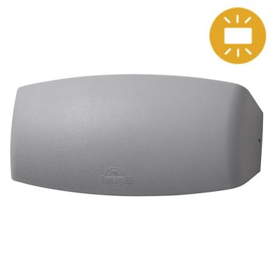 Aplique ABRAM 1xR7s (189mm) 10,5W botão CCT (3cores) IP55 C.26,5xL.6xAlt.12cm resina cinza