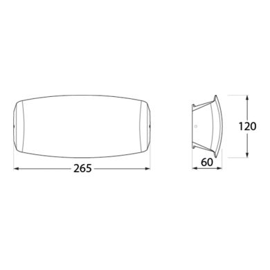 Aplique ABRAM 1xR7s (189mm) 10,5W botão CCT (3cores) IP55 C.26,5xL.6xAlt.12cm resina branca