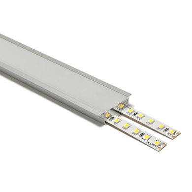 Profile for LED strip with tabs with opaline diffuser (to be recessed) W.29xH.9.8mm