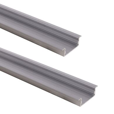 Profile for LED strip with tabs with opaline diffuser (to be recessed) W.29xH.9.8mm