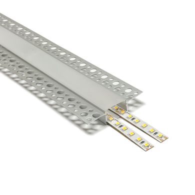 Calha de pladur para fita LED com difusor opalino L.62x Alt.15mm