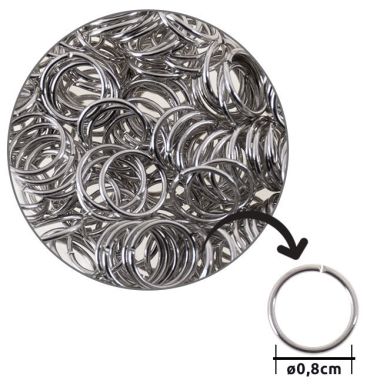 Brass ring D.0,8cm chrome (bag 1000pc)