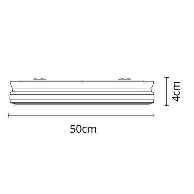 Plafond MARTE D.50cm 72W LED regulável 3000-4000-6000K Cromado