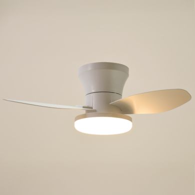 Ventoinha de tecto TAURO MINI branco/branco, 3 palas, 48W LED 3000|4000|6000K A.18xD.70cm
