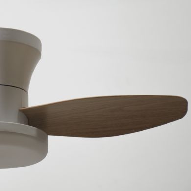 Ventoinha de tecto TAURO MINI branco/faia, 3 palas, 48W LED 3000|4000|6000K A.18xD.70cm