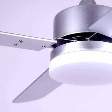 Ceiling fan DC KENIA silver, 4 reversible blades, 18W LED 3000|4000|6500K, H.40xD.107cm