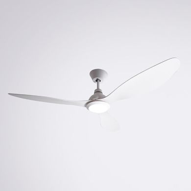 Ventilador DC DELFOS blanco, 3 aspas, 20W LED 4000K, Al.40xD.132cm