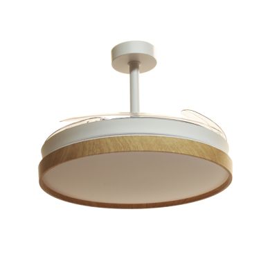 Ventilador DC COSMOS ECO blanco/haya, 4 aspas retráctiles, 72W LED 3000|4000|6000K, D.108/50cm