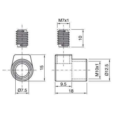 Pasacable con tornillo M10x1, en termoplástico blanco
