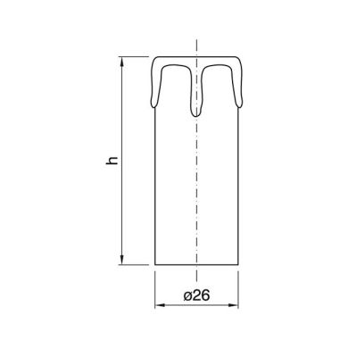 Capa c/gotas lacadas antigas
para suporte vela E14 de 1-peça, Alt.65mm, resina termoplástica marfim