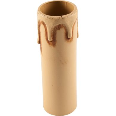 Cover w/antique lacquered drops for E14 1-piece candle lampholder, H.85mm, ivory thermoplastic resin