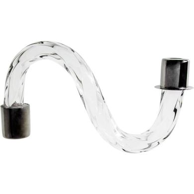 Braço torcido de cristal 15cm transparente com pontas cromadas