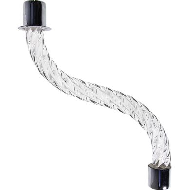 Brazo salomonico en cristal 20cm transparente casquillo cromo