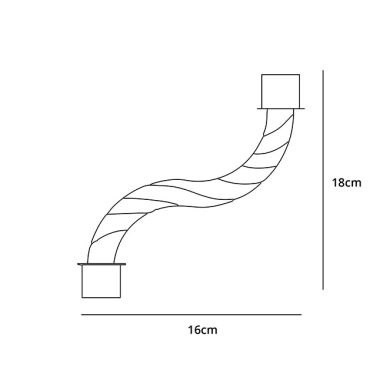 Brazo salomonico en cristal 20cm transparente casquillo cromo