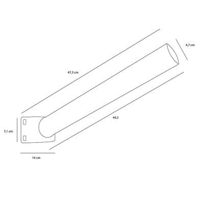 Braço para aplique de rua 50xD.5cm Branco