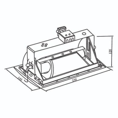 Downlight Empotrable SOKAR retangular 2xE27 L.23xAn.14,5xAl.11cm Niquel