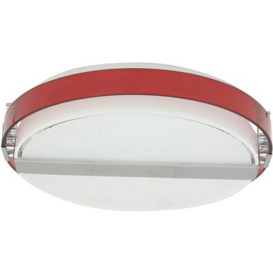 Plafond ISILDA 4xE14 Alt.11xD.42cm Plástico Vermelho/Branco