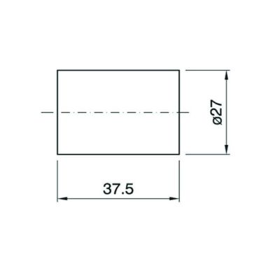 Camisa preta brilhante lisa para suporte E14 de 3-peças, em resina termoplástica