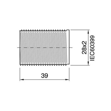 Brass-plated threaded outer shell for E14 3-pieces metal lampholder, in metal