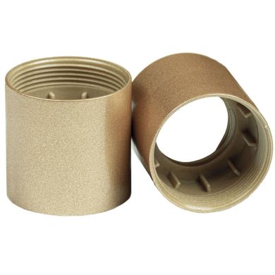 Shiny gold plain outer shell for E27 3-pieces shiny lampholder, in thermoplastic resin