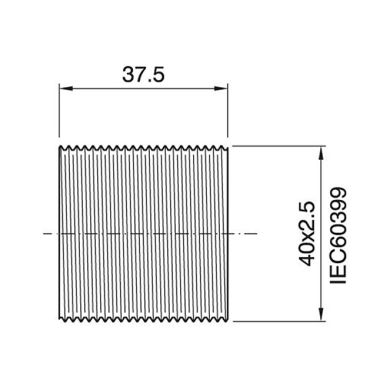 Camisa roscada blanca brillante termoplastica para portalámparas E27 de 3 piezas