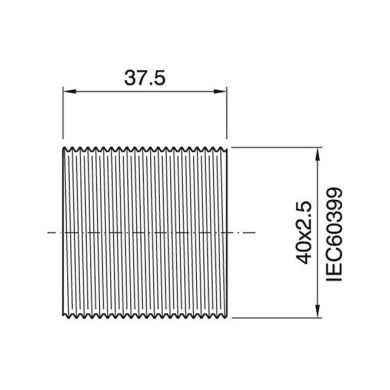 Camisa roscada negro brillante termoplastica para portalámparas E27 de 3 piezas