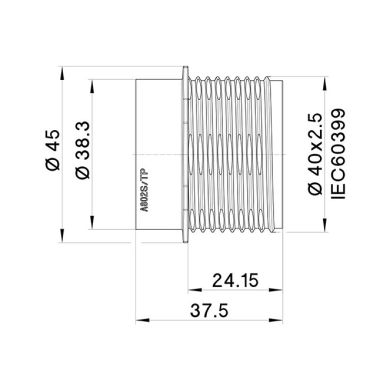 White half threaded outer shell w/reduced thickness for E27 3-pieces lampholder, thermoplastic resin