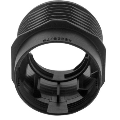 Black half threaded outer shell w/reduced thickness for E27 3-pieces lampholder, thermoplastic resin