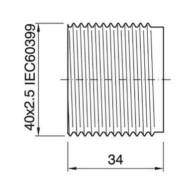 Brass-plated threaded outer shell for 3-pieces metal lampholder, in metal