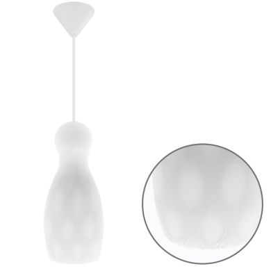 Pendant Light HERNER small 1xE27 H.Reg.xD.12cm Glass White