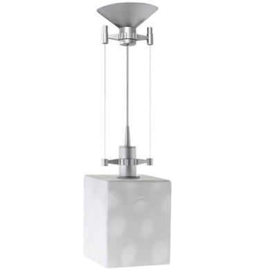 Pendant Light HERNER square 1xE14 L.12xW.12xH.Reg.cm Glass White