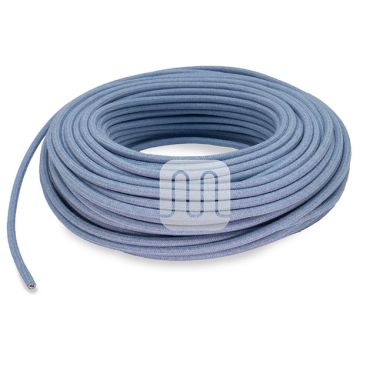Flexible round fabric covered electrical cable H03VV-F 2x0,75 D.6.8mm cornflower TO427