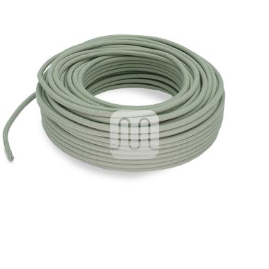 Cable eléctrico cubierto con tela redonda flexible H03VV-F 2x0,75 D.6.8mm verde pálido TO430