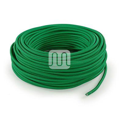 Flexible round fabric covered electrical cable H03VV-F 2x0,75 D.6.2mm green TO52