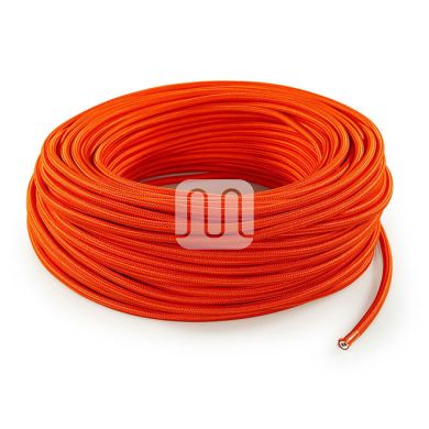 Flexible round fabric covered electrical cable H03VV-F 2x0,75 D.6.2mm orange TO64