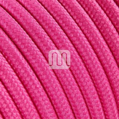 Flexible round fabric covered electrical cable H03VV-F 2x0,75 D.6.2mm fuchsia TO56