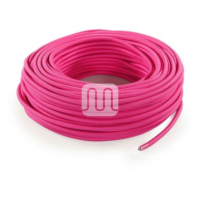 Cable eléctrico cubierto con tela redonda flexible H03VV-F 2x0,75 D.6.2mm fucsia TO56
