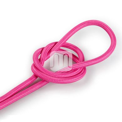 Cable eléctrico cubierto con tela redonda flexible H03VV-F 2x0,75 D.6.2mm fucsia TO56