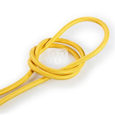 Flexible round fabric covered electrical cable H03VV-F 2x0,75 D.6.2mm yellow TO58