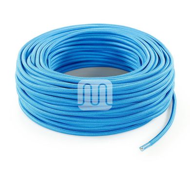 Flexible round fabric covered electrical cable H03VV-F 2x0,75 D.6.2mm turquoise TO59