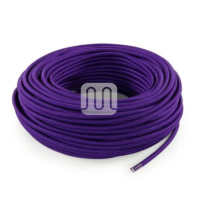 Cable eléctrico cubierto con tela redonda flexible H03VV-F 2x0,75 D.6.2mm violeta TO63