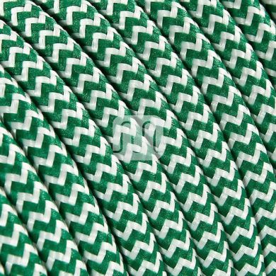 Cable eléctrico cubierto con tela redonda flexible H03VV-F 2x0,75 D.6.2mm blanco/green TO102