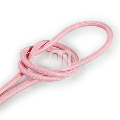 Cable eléctrico cubierto con tela redonda flexible H03VV-F 2x0,75 D.6.2mm rosa TO70