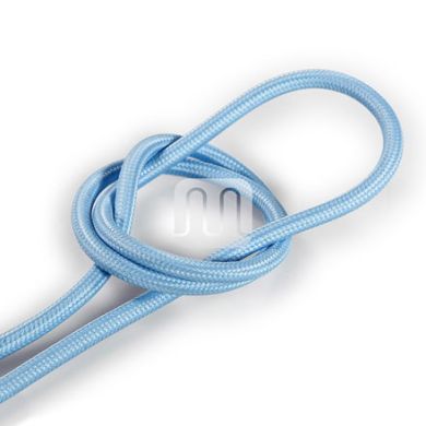 Flexible round fabric covered electrical cable H03VV-F 2x0,75 D.6.2mm light blue TO71