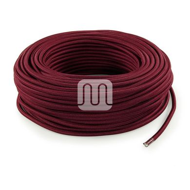 Flexible round fabric covered electrical cable H03VV-F 2x0,75 D.6.2mm burgundy TO73